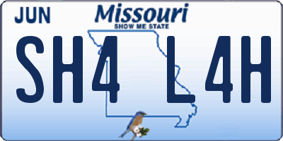 MO license plate SH4L4H