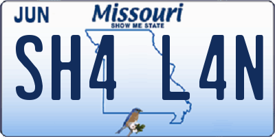 MO license plate SH4L4N