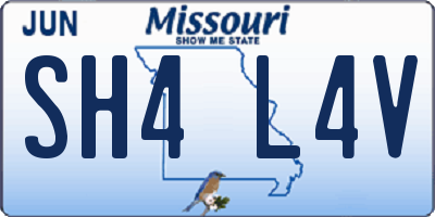 MO license plate SH4L4V