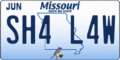 MO license plate SH4L4W