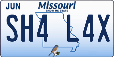 MO license plate SH4L4X
