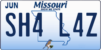 MO license plate SH4L4Z