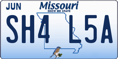 MO license plate SH4L5A