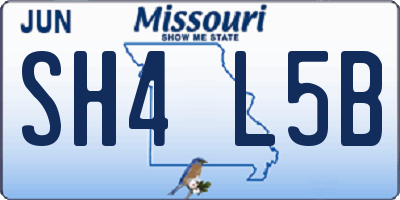 MO license plate SH4L5B
