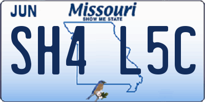 MO license plate SH4L5C