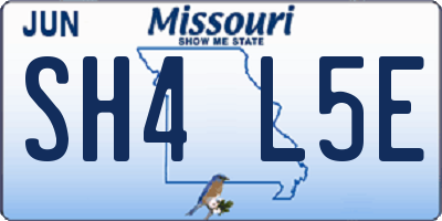 MO license plate SH4L5E