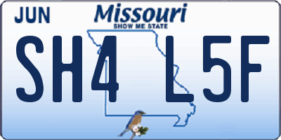 MO license plate SH4L5F