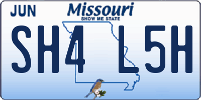 MO license plate SH4L5H