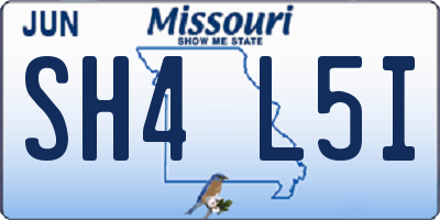 MO license plate SH4L5I
