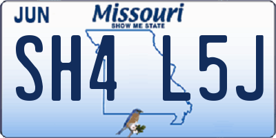 MO license plate SH4L5J