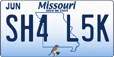 MO license plate SH4L5K