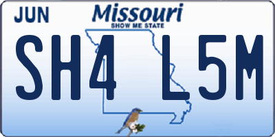 MO license plate SH4L5M