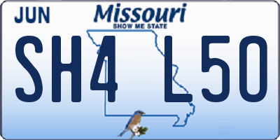 MO license plate SH4L5O