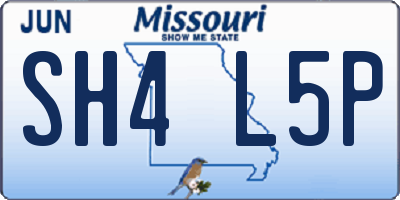 MO license plate SH4L5P