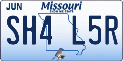 MO license plate SH4L5R