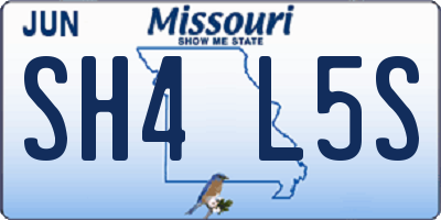 MO license plate SH4L5S