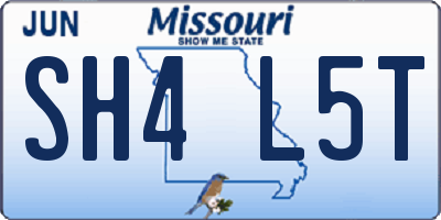 MO license plate SH4L5T