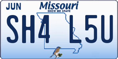 MO license plate SH4L5U