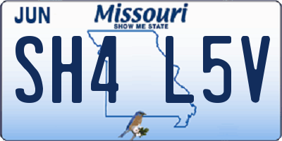 MO license plate SH4L5V
