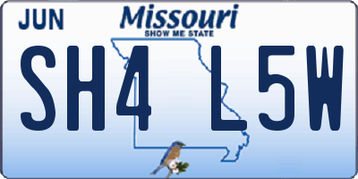MO license plate SH4L5W