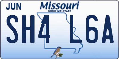 MO license plate SH4L6A