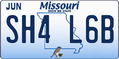 MO license plate SH4L6B