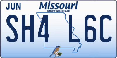 MO license plate SH4L6C