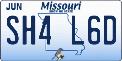 MO license plate SH4L6D