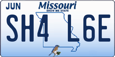 MO license plate SH4L6E