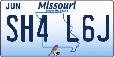 MO license plate SH4L6J