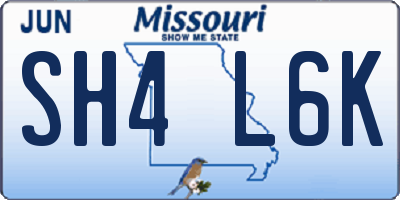 MO license plate SH4L6K