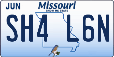 MO license plate SH4L6N