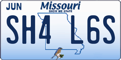 MO license plate SH4L6S