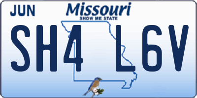 MO license plate SH4L6V