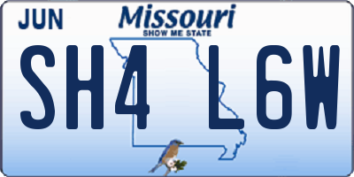 MO license plate SH4L6W