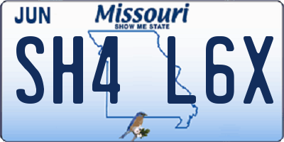 MO license plate SH4L6X