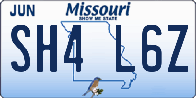 MO license plate SH4L6Z