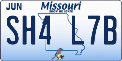 MO license plate SH4L7B