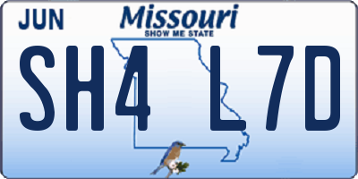 MO license plate SH4L7D