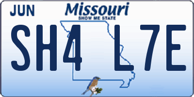 MO license plate SH4L7E