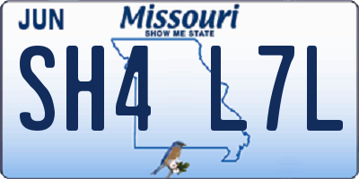 MO license plate SH4L7L