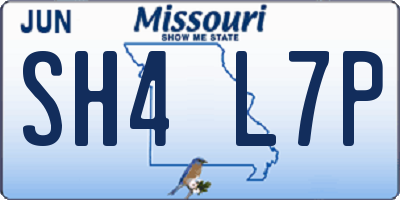 MO license plate SH4L7P
