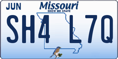 MO license plate SH4L7Q