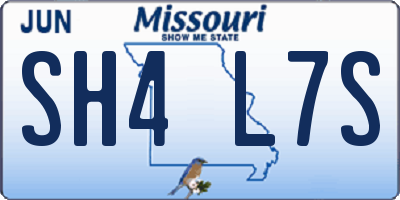 MO license plate SH4L7S