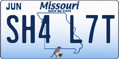 MO license plate SH4L7T