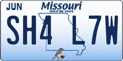 MO license plate SH4L7W