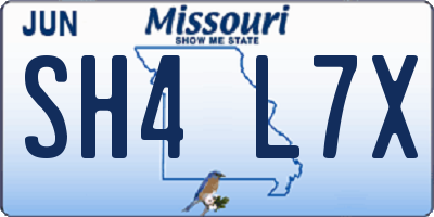 MO license plate SH4L7X