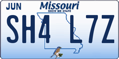MO license plate SH4L7Z