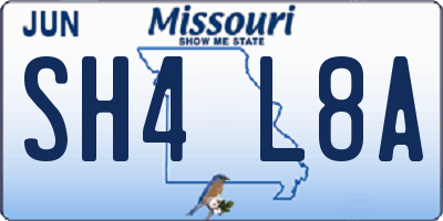 MO license plate SH4L8A