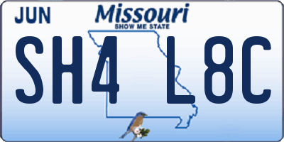 MO license plate SH4L8C